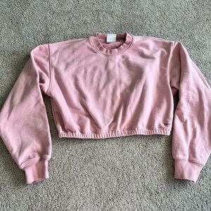 TNA Sweatfleece S Cozy Fleece Sweatshirt Cinched Cropped Pullover Perfect Fit